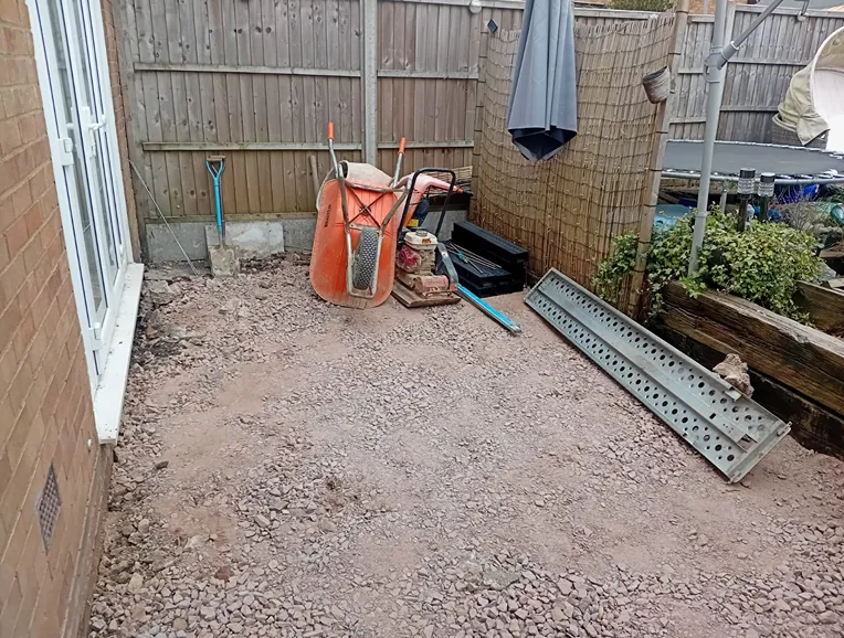 Patio base laid