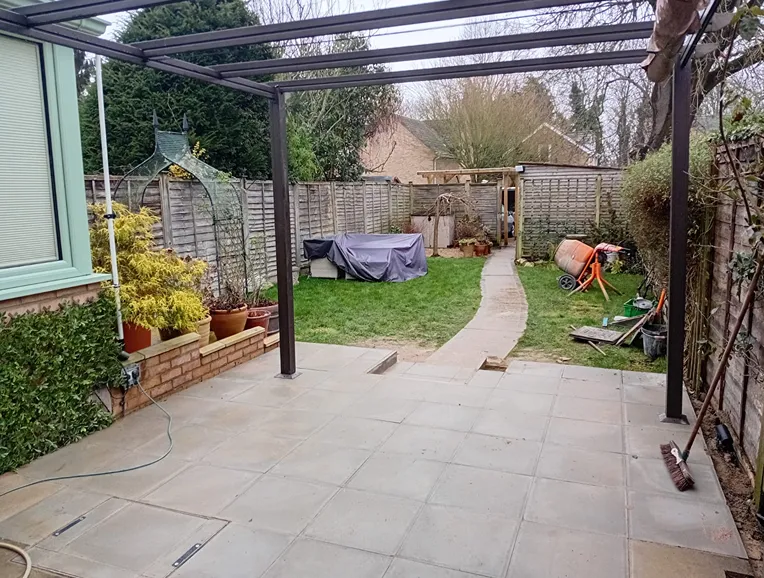 Patio Lift & Relay and New Fencing in Cambridgeshire